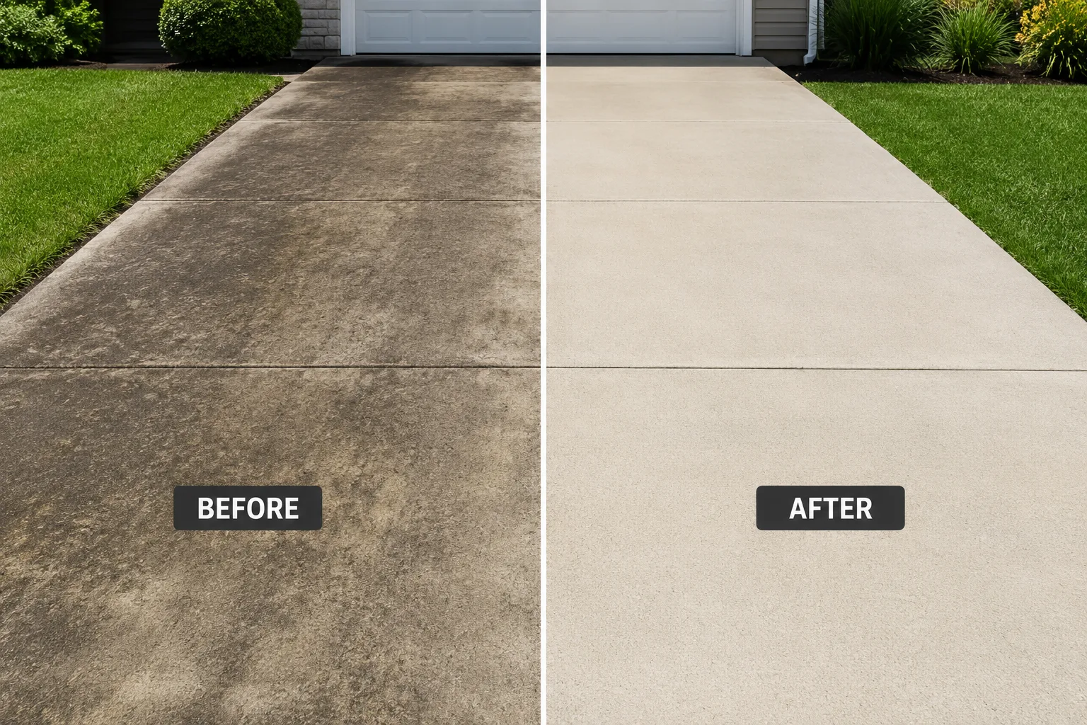 Montreal concrete after rust stain removal