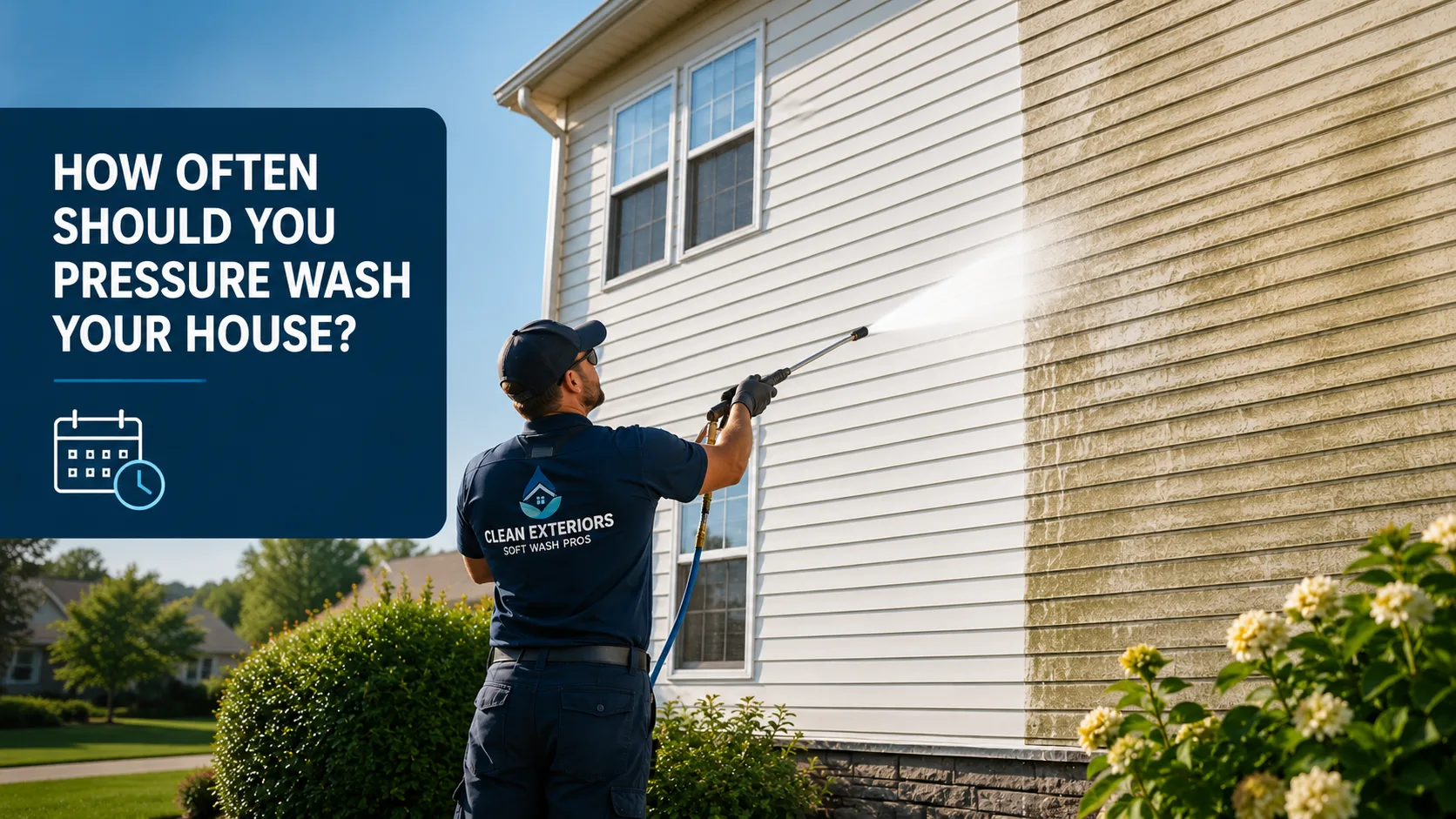 Montreal home being soft-washed
